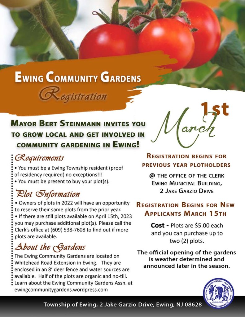 2023  Community Gardens Registration flyer
